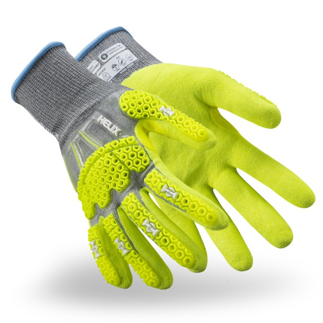 HexArmor Helix 3014IMP Large ANSI A6 18G HPPE Knit Shell Glove with Sandy Nitrile Palm Coating